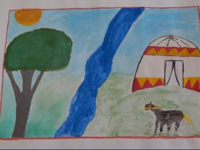 Картина. Автор: Николаенко Олеся. Техника: акварель. Класс: 6 Родной Башкортостан