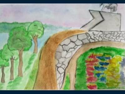 Картина. Автор: Зиннатуллина Аделина. Техника: акварель. Класс: 7 Башкортостан