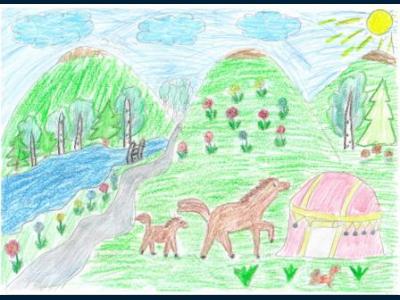 Картина. Автор: Кирсанова Полина. Техника: карандаш. Класс: 7 мой Башкортостан