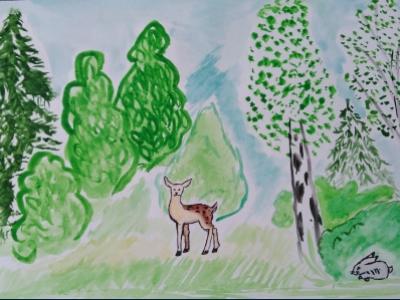 Картина. Автор: Зарипова Лариса. Техника: акварель. Класс: 8 Я люблю Башкотостан