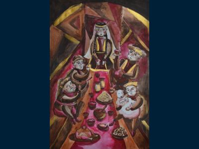 Картина. Автор: Пантелеева Вероника. Техника: смешанная техника. Класс: 8 «Ураза-байрам»