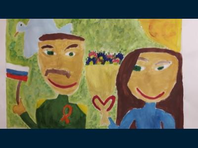 Картина. Автор: Хабутдинова Алина. Техника: гуашь. Класс: 1 Мой любимый дедушка