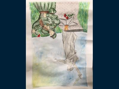 Картина. Автор: Шарипов Булат. Техника: смешанная техника. Класс: 2 Вечная память