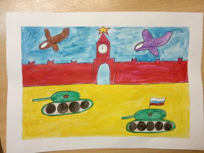 Картина. Автор: Идрисова Азалия. Техника: акварель. Класс: 2 Великая Победа