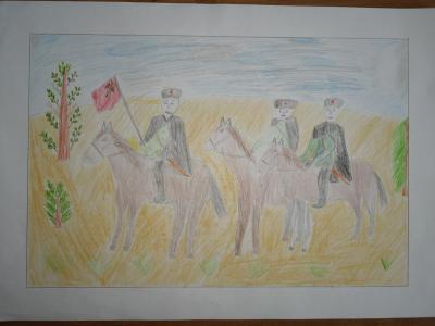 Картина. Автор: Байгазаков Айрат Азаматович. Техника: карандаш. Класс: 2 Башкирская дивизия