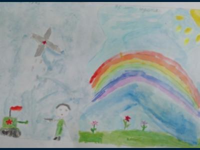 Картина. Автор: Гадельшина Айгуль. Техника: акварель. Класс: 2 С Днем Победы