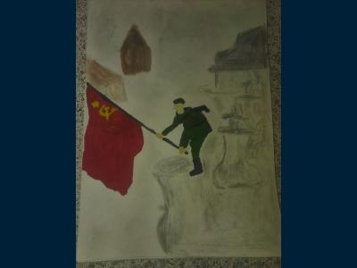 Поднятие флага СССР над Рейхстаргом
