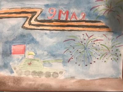 Картина. Автор: Вансков Роман. Техника: смешанная техника. Класс: 3 День Победы