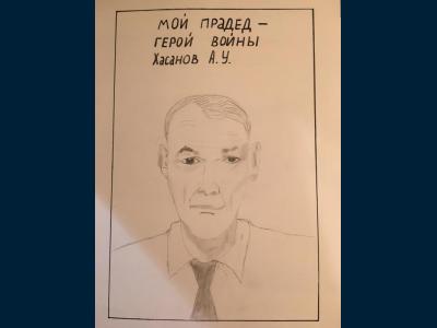 Картина. Автор: Свинтушевский Егор. Техника: карандаш. Класс: 3 Мой прадед - герой войны