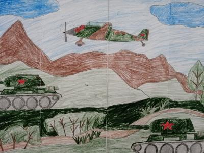 Картина. Автор: Батурин Егор Александрович. Техника: карандаш. Класс: 3 "За Родину!"