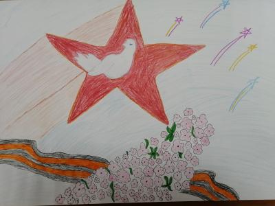 Картина. Автор: Абдеева Сафина Равилевна. Техника: карандаш. Класс: 3 "Великий День Победы!"