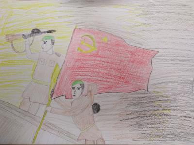Картина. Автор: Фазулова Карина. Техника: карандаш. Класс: 3 День победы