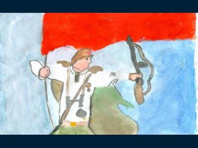 Картина. Автор: Абдрашитова Диана. Техника: акварель. Класс: 3 Вступившие в бессмертие