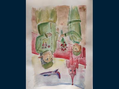 Картина. Автор: Клеванская Анастасия. Техника: смешанная техника. Класс: 4 День Победы!