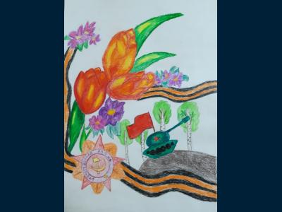 Картина. Автор: Халимуллина Арина. Техника: карандаш. Класс: 4 "День Победы"