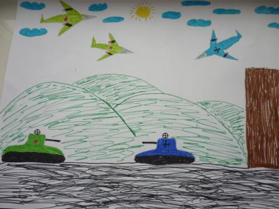 Картина. Автор: Адиятова Вилена. Техника: другая. Класс: 5 Перед битвой