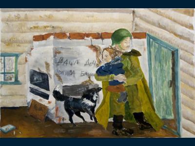 Картина. Автор: Бадретдинова Аделя. Техника: смешанная техника. Класс: 5 Спасение Оксаны