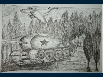 Картина. Автор: Гонштейн Алена. Техника: другая. Класс: 6 Партизаны