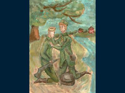 Картина. Автор: Николаенко София. Техника: гуашь. Класс: 7 Подмога