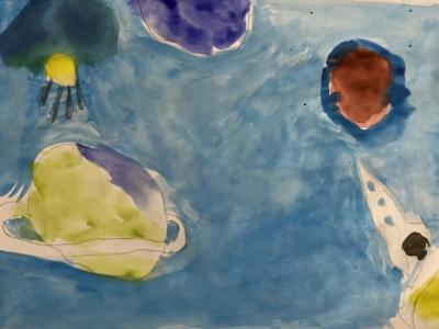 Картина. Автор: Гостёнов Олег. Техника: акварель. Класс: 1 Галактика