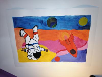 Картина. Автор: Кийко Кирилл. Техника: гуашь. Класс: 1 Мой космический мир