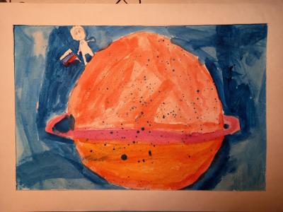 Картина. Автор: Муратова Евгения. Техника: гуашь. Класс: 1 Я и мой космос