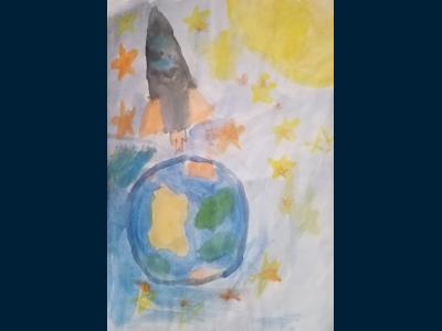 Картина. Автор: Миниахметова Самира Ильшатовна. Техника: акварель. Класс: 1 волшебный мир