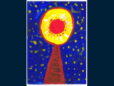 Картина. Автор: Ахтямов Артем. Техника: гуашь. Класс: 2 Солнечная корона