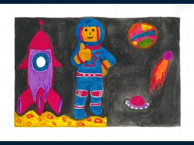 Картина. Автор: Кузнецов Артем. Техника: акварель. Класс: 2 На старте!