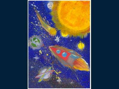 Картина. Автор: Ярмингин Иван. Техника: гуашь. Класс: 2 Великолепие космоса