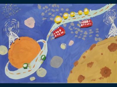 Картина. Автор: Муниров Амир. Техника: гуашь. Класс: 2 «Путешественники во Вселенной»