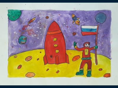 Картина. Автор: Крашенинников Глеб. Техника: акварель. Класс: 2 «Я и мой космос»