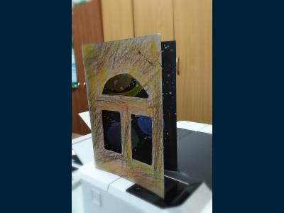 Картина. Автор: Зверева Алена. Техника: смешанная техника. Класс: 2 "Космические дали"