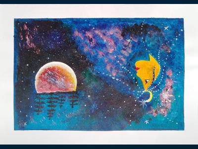 Картина. Автор: Ивахненко Олеся. Техника: пастель. Класс: 2 Я и мой космос