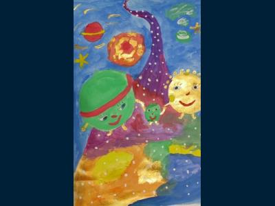 Картина. Автор: Анисимов Кирилл. Техника: гуашь. Класс: 2 Моя семья - Моя Вселенная