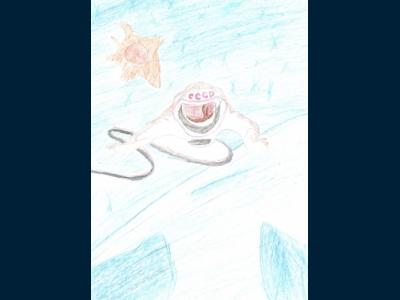 Картина. Автор: Асадуллина Аэлита. Техника: карандаш. Класс: 2 Я летаю над планетой