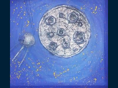 Картина. Автор: Бортник Борис. Техника: смешанная техника. Класс: 2 Космос