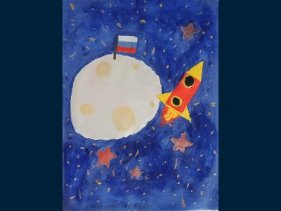 Картина. Автор: Галлямова Айсиля Азатовна. Техника: акварель. Класс: 2 Лунные сказки