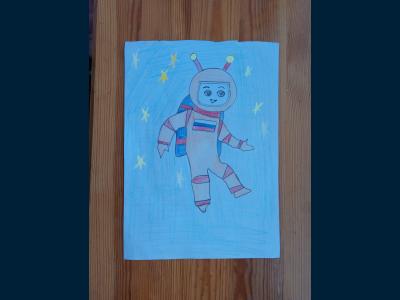 Картина. Автор: Фаррахов Арслан Альбертович. Техника: смешанная техника. Класс: 2 Космос