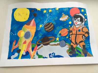 Картина. Автор: Саитов Даниил. Техника: гуашь. Класс: 2 Я и мой космос