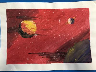 Картина. Автор: Иванова Дина. Техника: гуашь. Класс: 2 Путешествие в мечту.