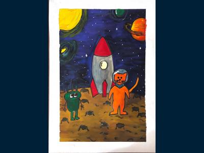 Картина. Автор: Сайфуллин Руслан. Техника: гуашь. Класс: 2 Лунные сказки