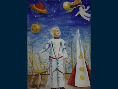 Картина. Автор: Ямгиев Артем Вадимович. Техника: гуашь. Класс: 3 Я и мой космос