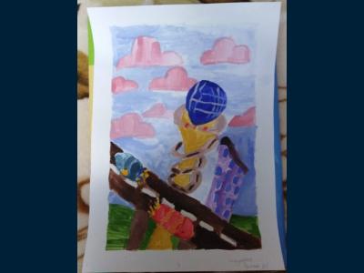 Картина. Автор: Сайфуллина Чулпан Ринатовна. Техника: акварель. Класс: 3 Я и мой космос
