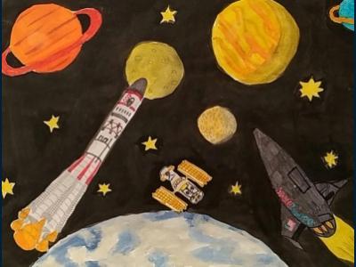 Картина. Автор: Галузин Сергей. Техника: акварель. Класс: 3 Неизведанный мир