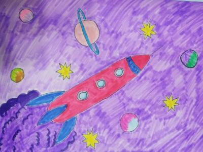 Картина. Автор: Бакова Тамина. Техника: смешанная техника. Класс: 3 Сокровища космоса