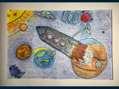 Картина. Автор: Фатхуллина Алия. Техника: пастель. Класс: 3 Мой Космос