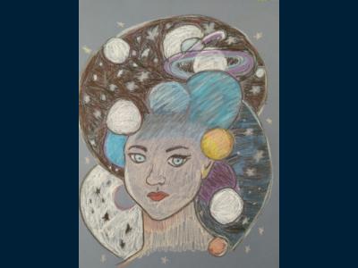 Картина. Автор: Смирнова Агния. Техника: пастель. Класс: 3 " Я и мой космос"