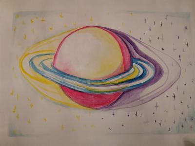 Картина. Автор: Туктарев Арсений Антонович. Техника: акварель. Класс: 4 Лунные сказки