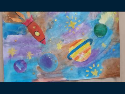 Картина. Автор: Сафина Гульназ Радиковна. Техника: гуашь. Класс: 4 Палитра космоса